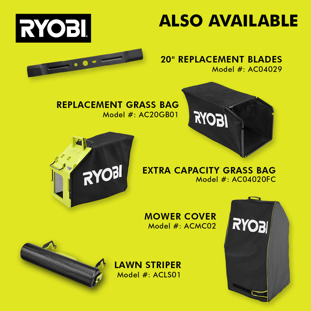40V HP Brushless 20" Push Mower - RY401017BTL