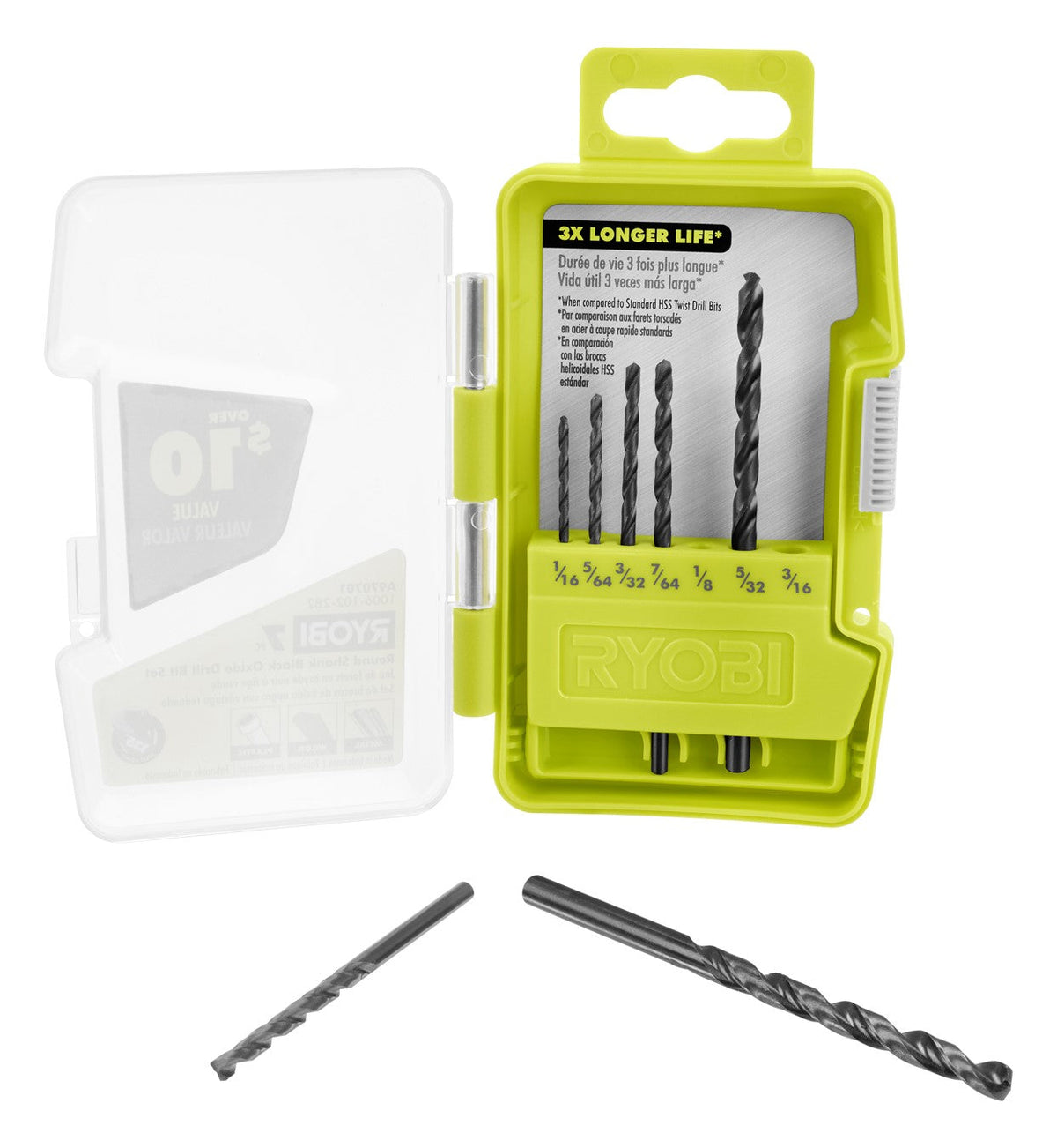 7 PC. Round Shank Black Oxide Drill Bit Set - A970701