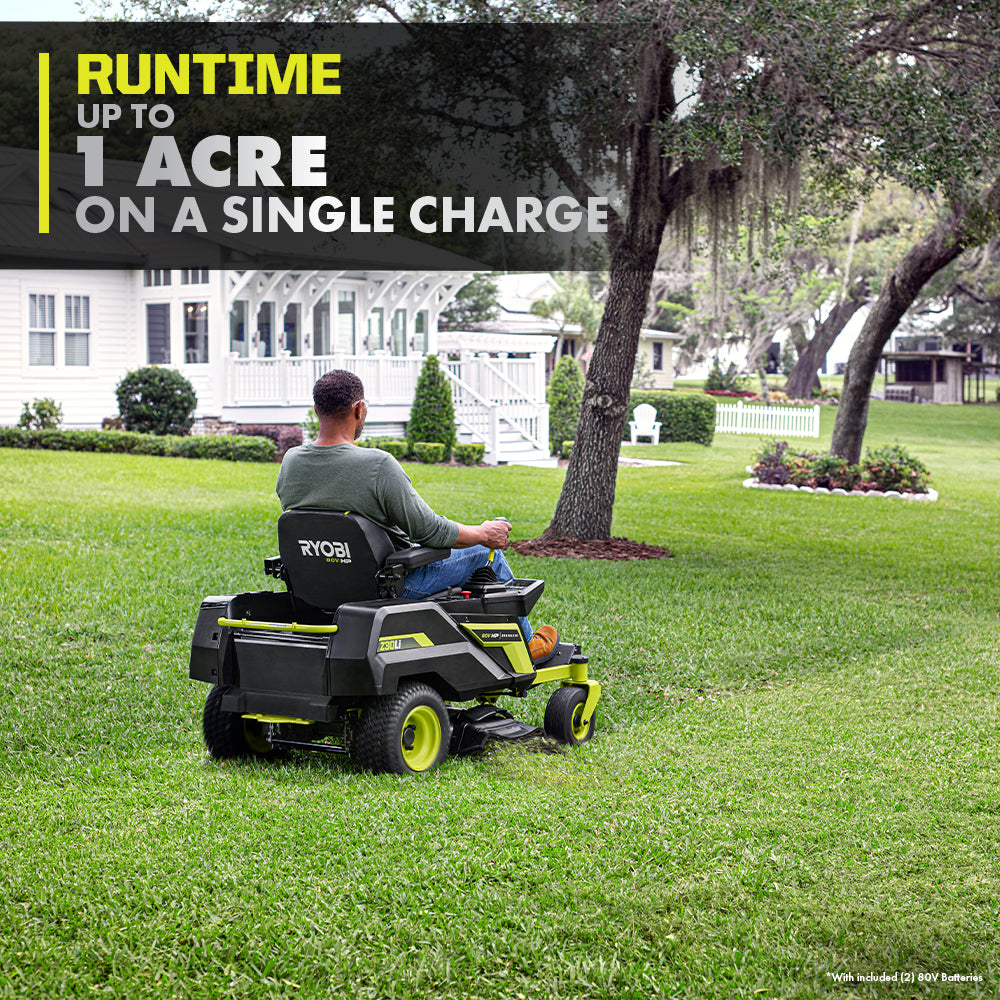 80V HP Brushless 30" Lithium Electric Zero Turn Riding Mower Kit - RYRM8010