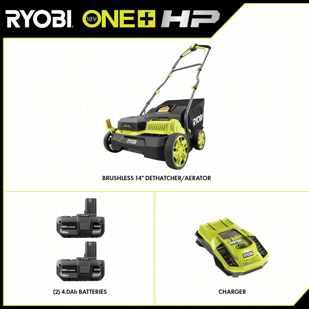 18V ONE+ HP Brushless 14" Dethatcher/Aerator Kit - P2740