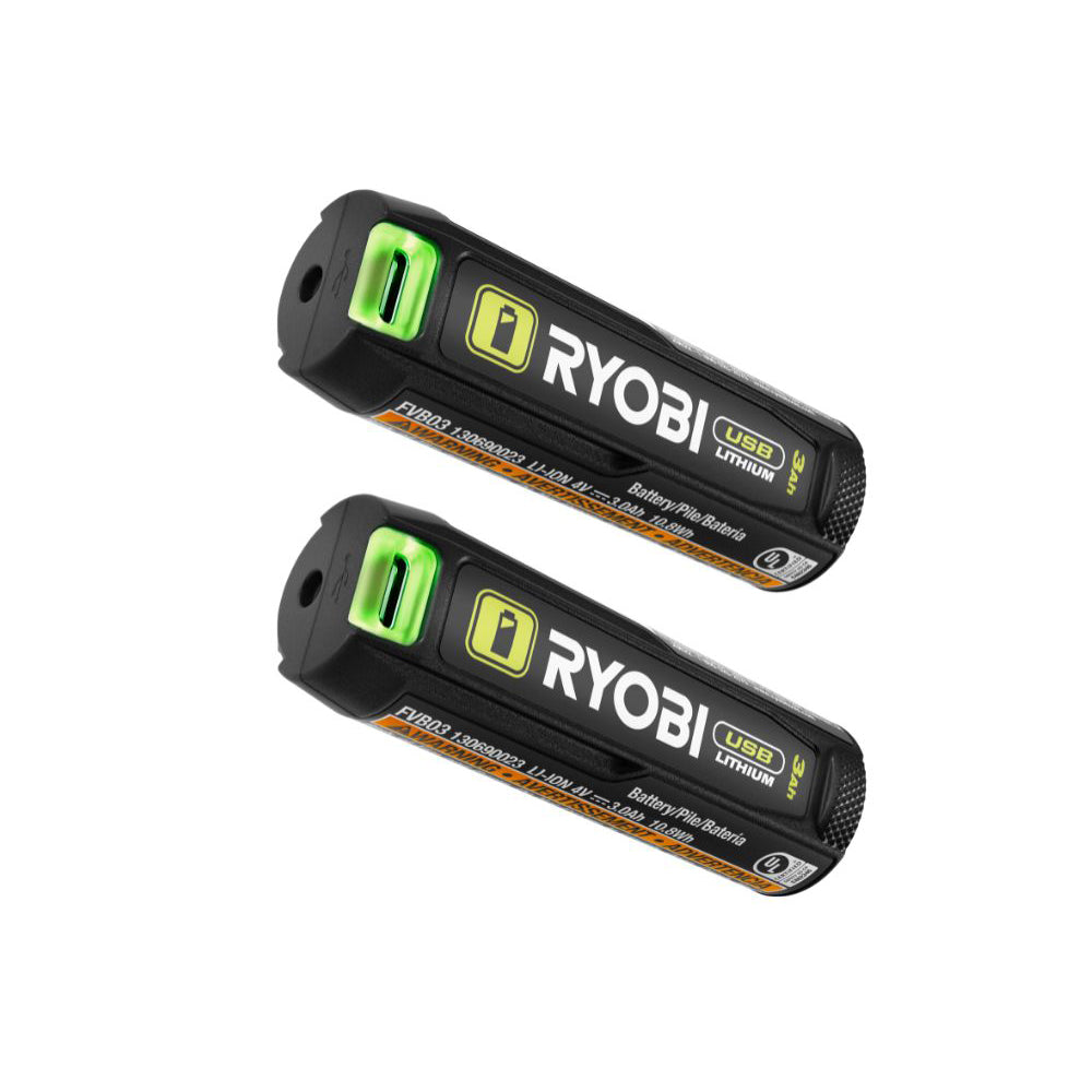 USB Lithium 3AH Lithium Rechargeable Battery (2-Pack) - FVB203