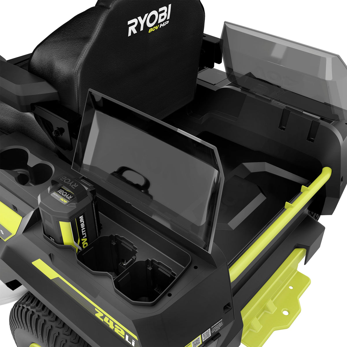 80V HP Brushless 42" Lithium Electric Zero Turn Riding Mower Kit - RYRM8021