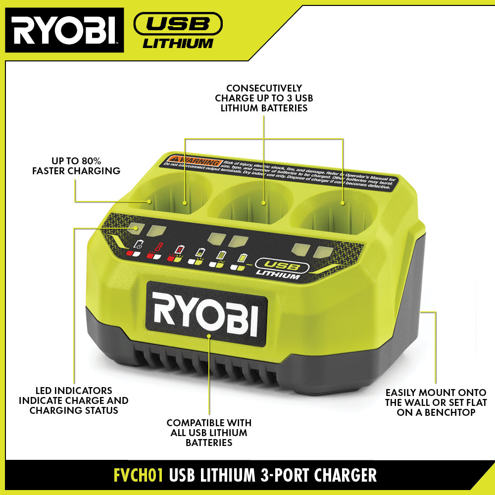 USB Lithium 3-Port Charger - FVCH01