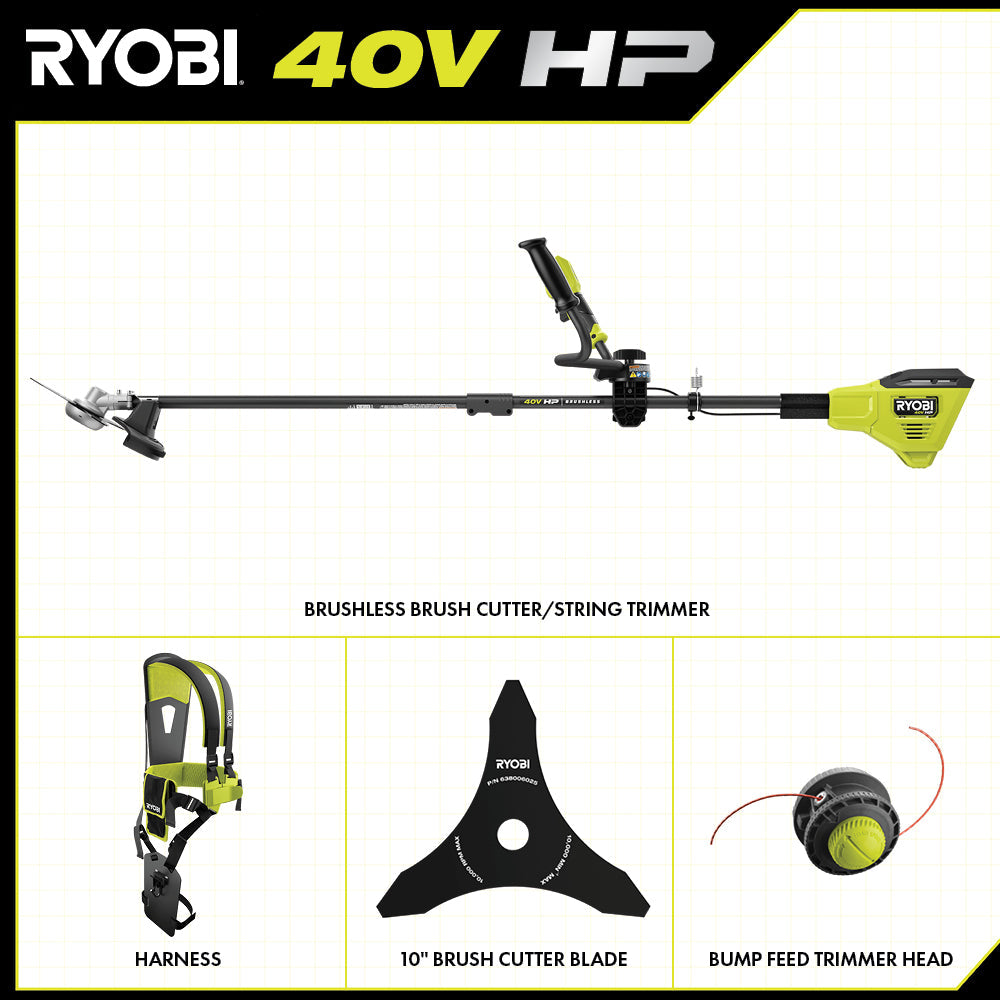 40V HP Brushless Brush Cutter/String Trimmer - RY40HPBC01B