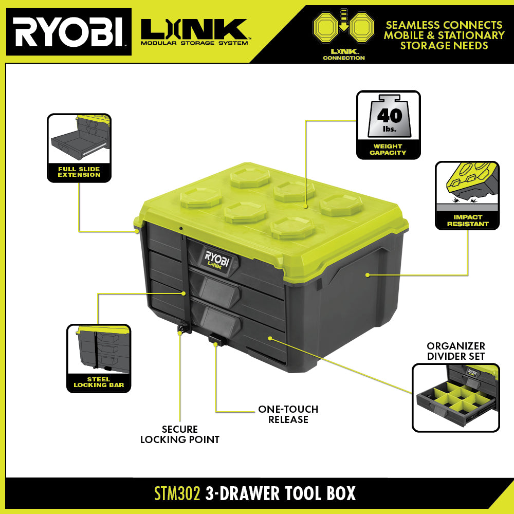 LINK 3-Drawer Tool Box - STM302