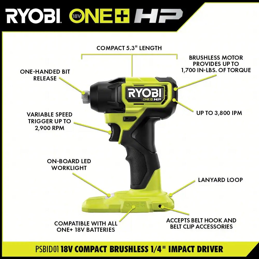 18V ONE+ HP Compact Brushless 6-Tool Combo Kit - PSBCK06K