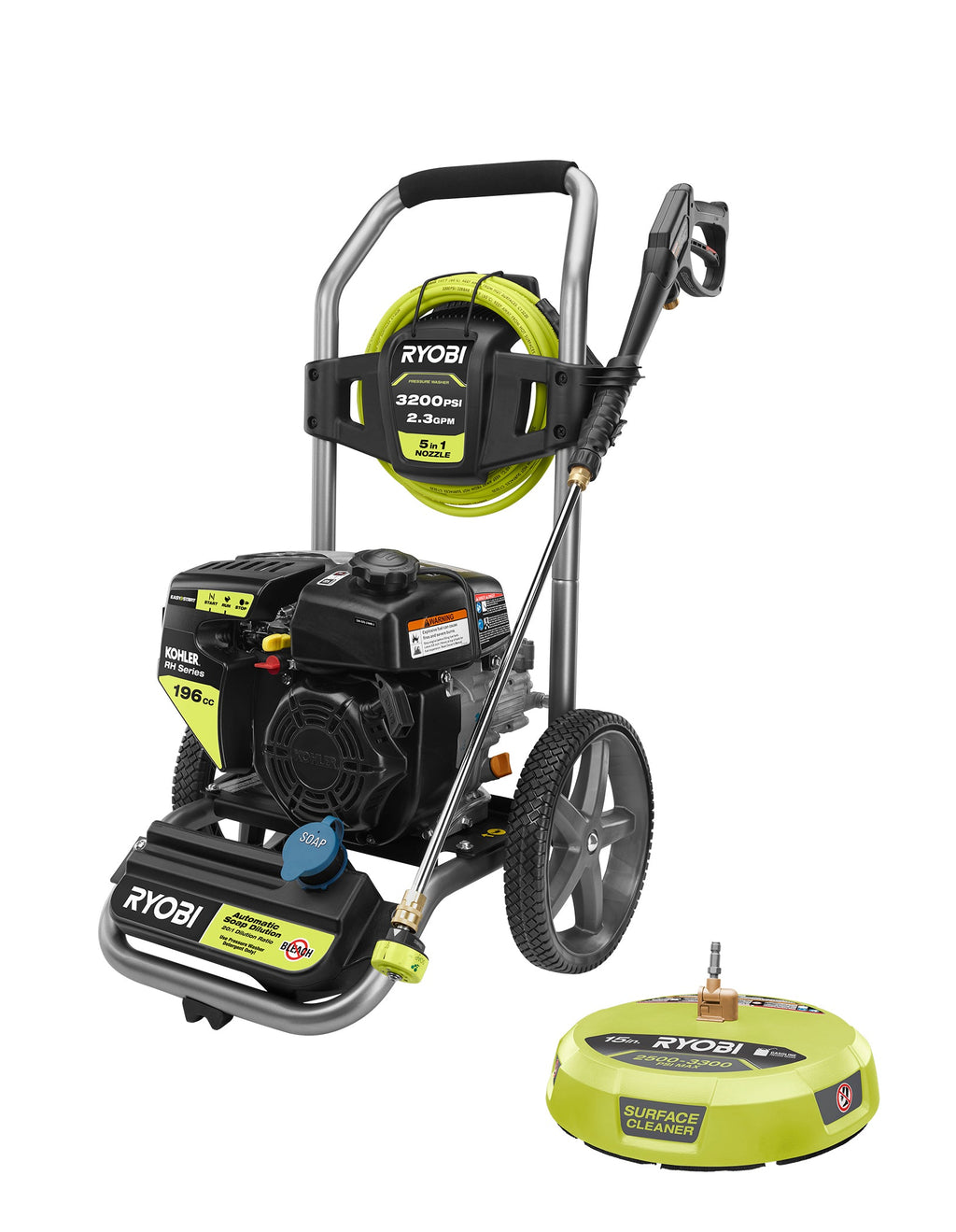 3200 PSI KOHLER GAS PRESSURE WASHER with 15" Surface Cleaner - RY803265