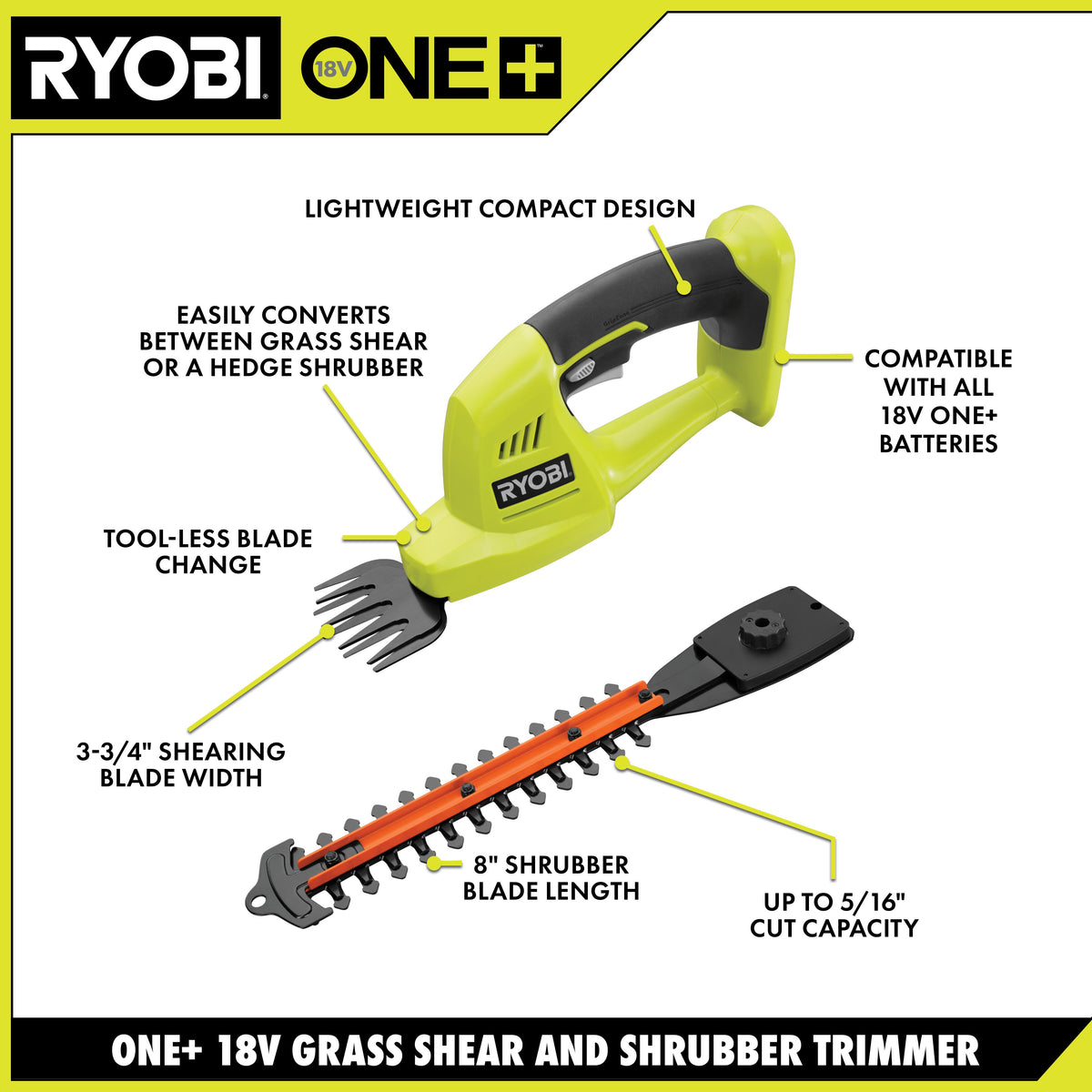 18V ONE+ Shear/Shrubber - P2900B