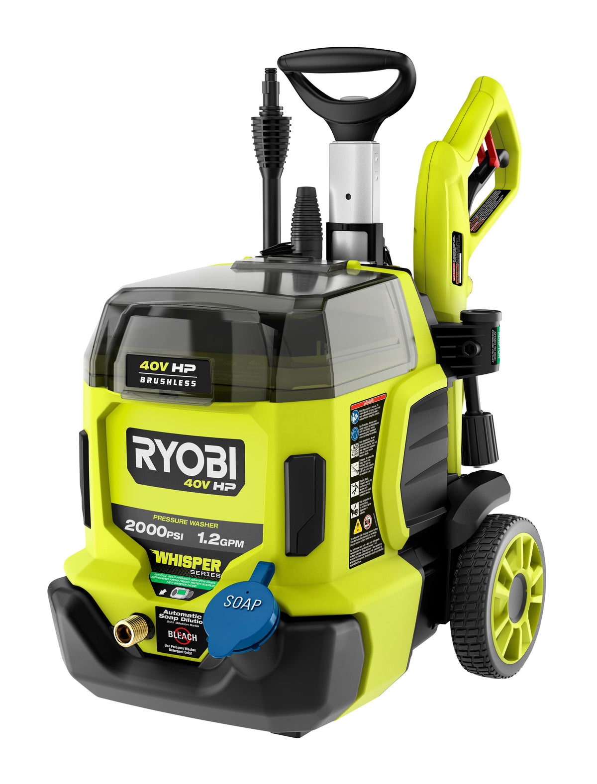 40V HP Brushless WHISPER SERIES 2000 PSI Pressure Washer - RY40306BTL