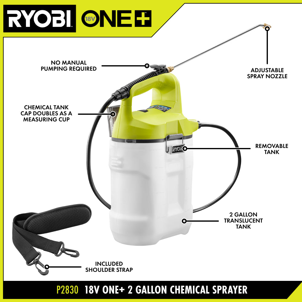 18V ONE+ 2 Gallon Chemical Sprayer - P2803BTL