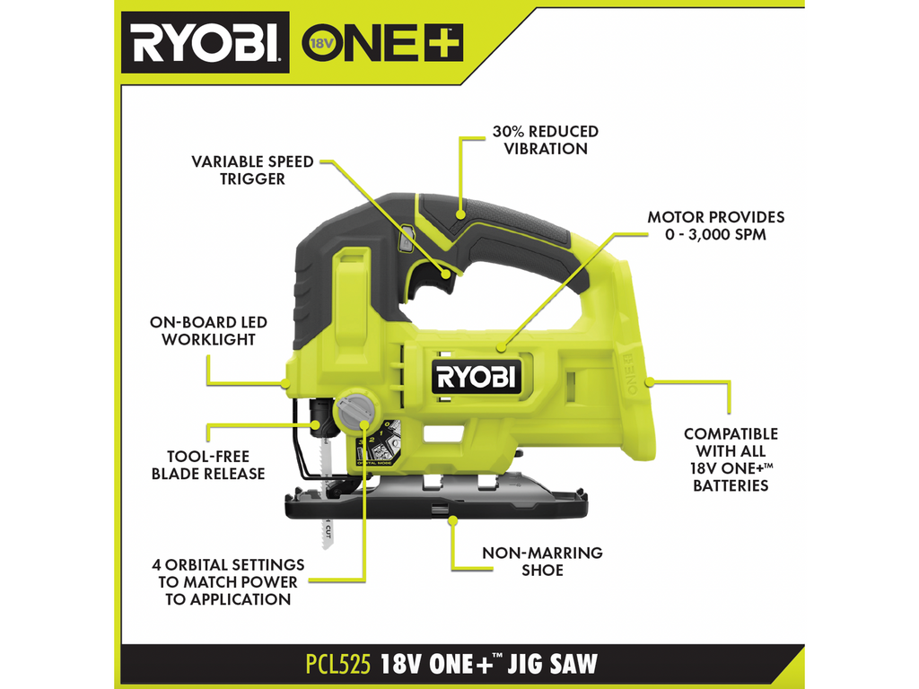 18V ONE+ Jig Saw - PCL525B