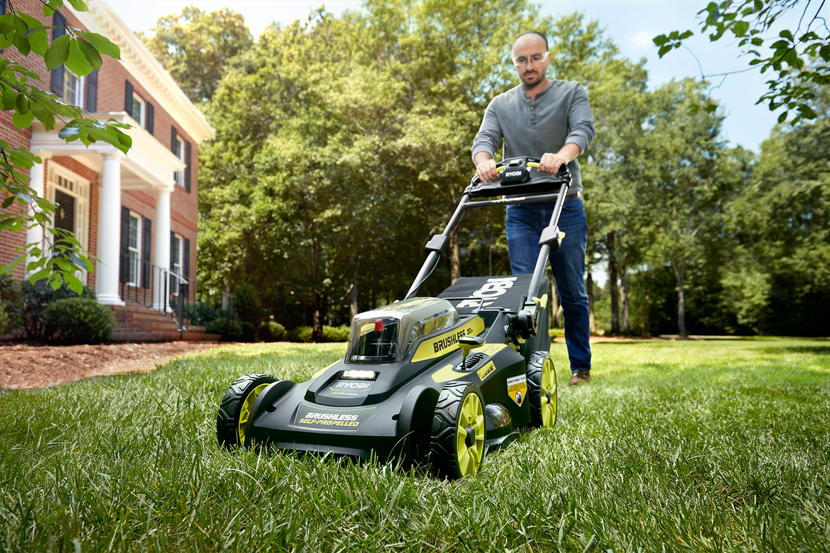 40V Brushless 20" Self-Propelled Lawn Mower - RY401012BTLVNM