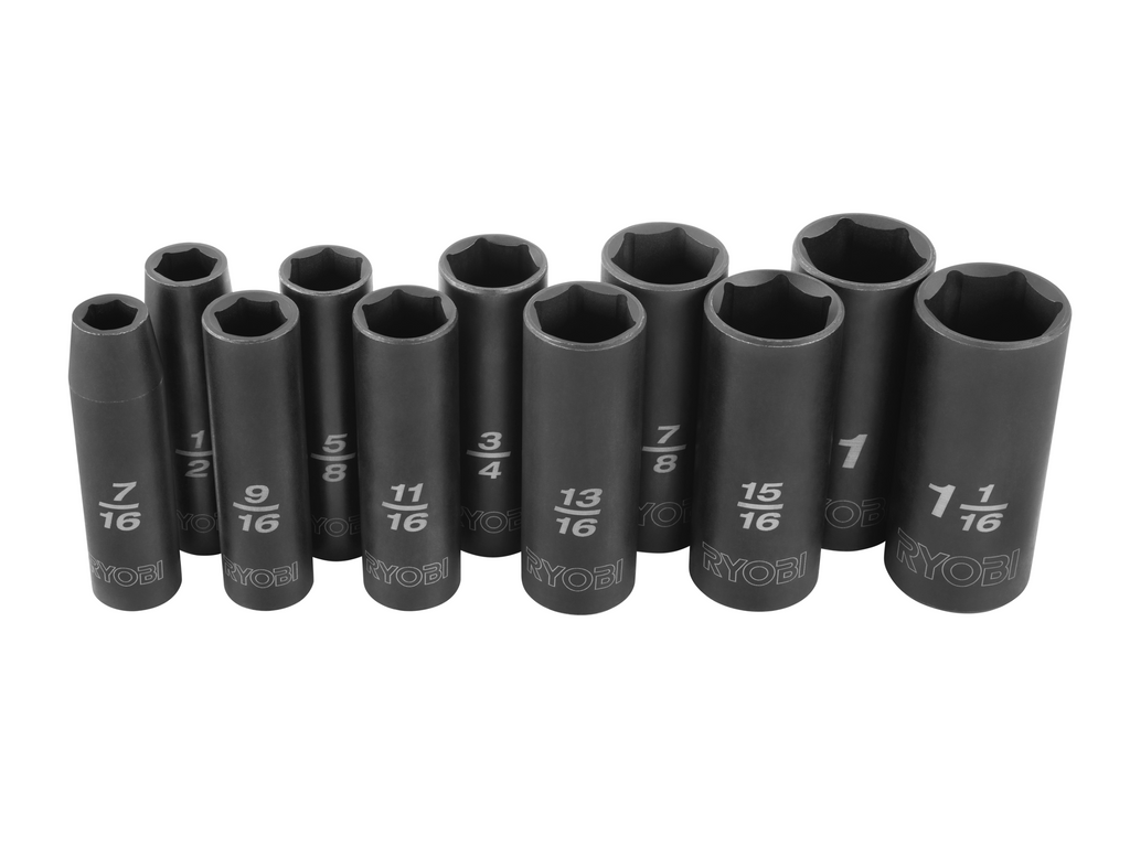 11 PC. SAE 1/2" Drive Deep Impact Socket Set - RHMTIS31101