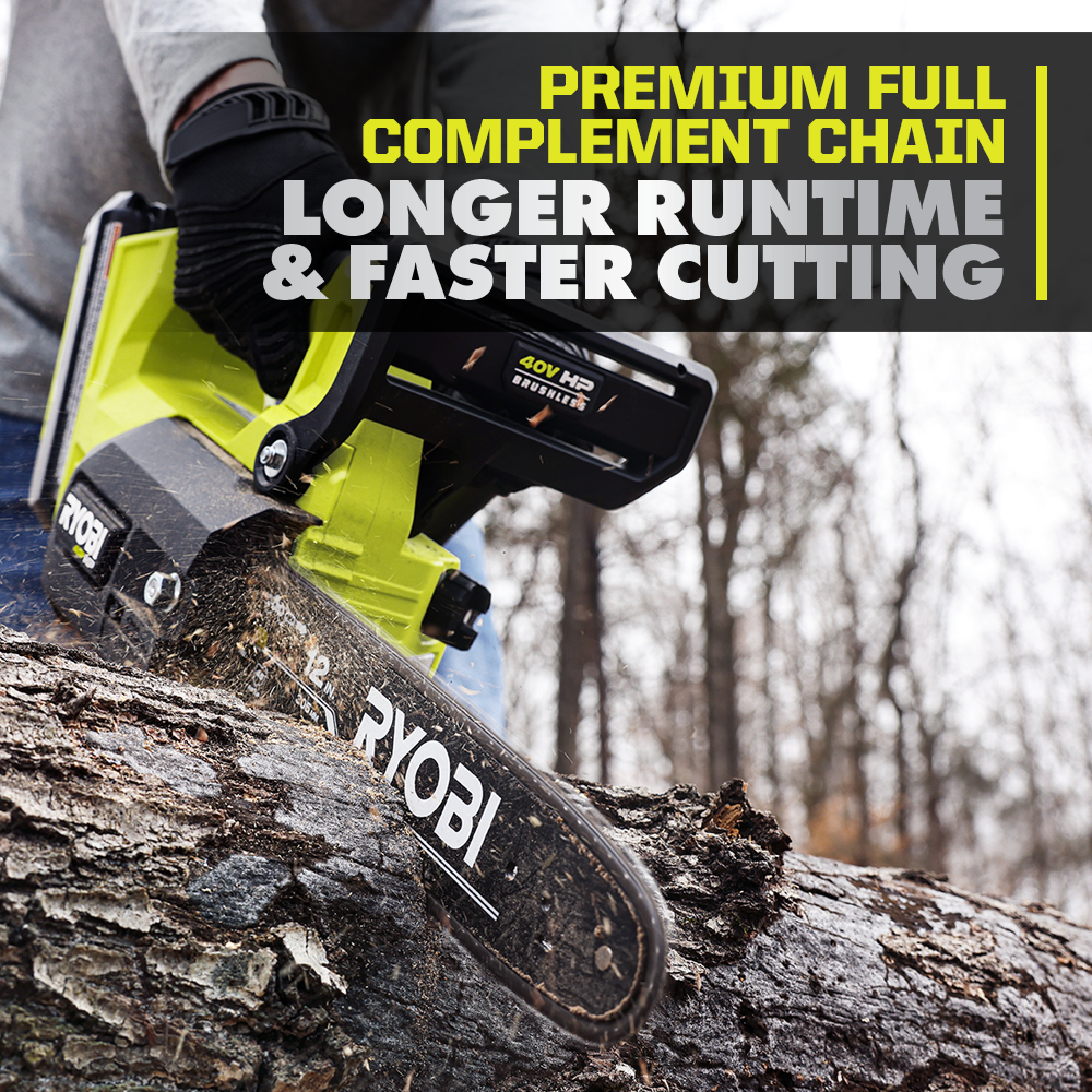 40V HP Brushless 12" Top Handle Chainsaw - RY40509BTL