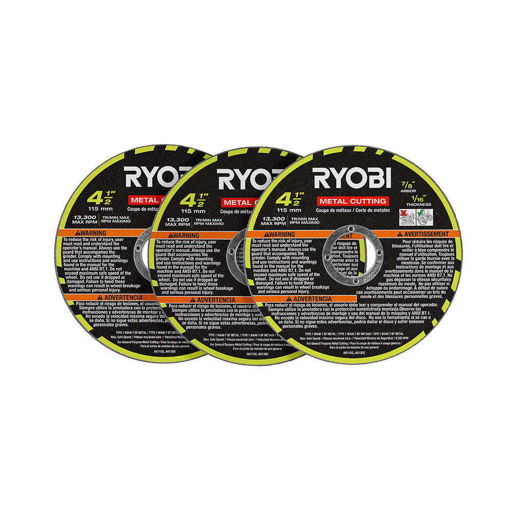 3 PC. 4-1/2" Metal Cutting Wheel Set - A01302