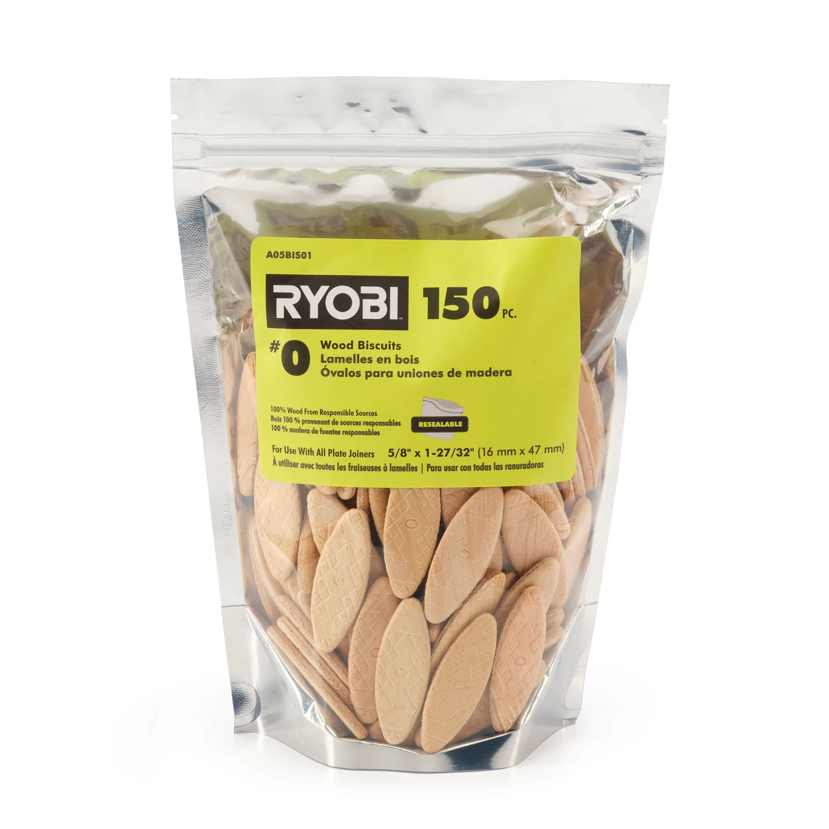 150 PC. #0 Wood Biscuits - A05BIS01