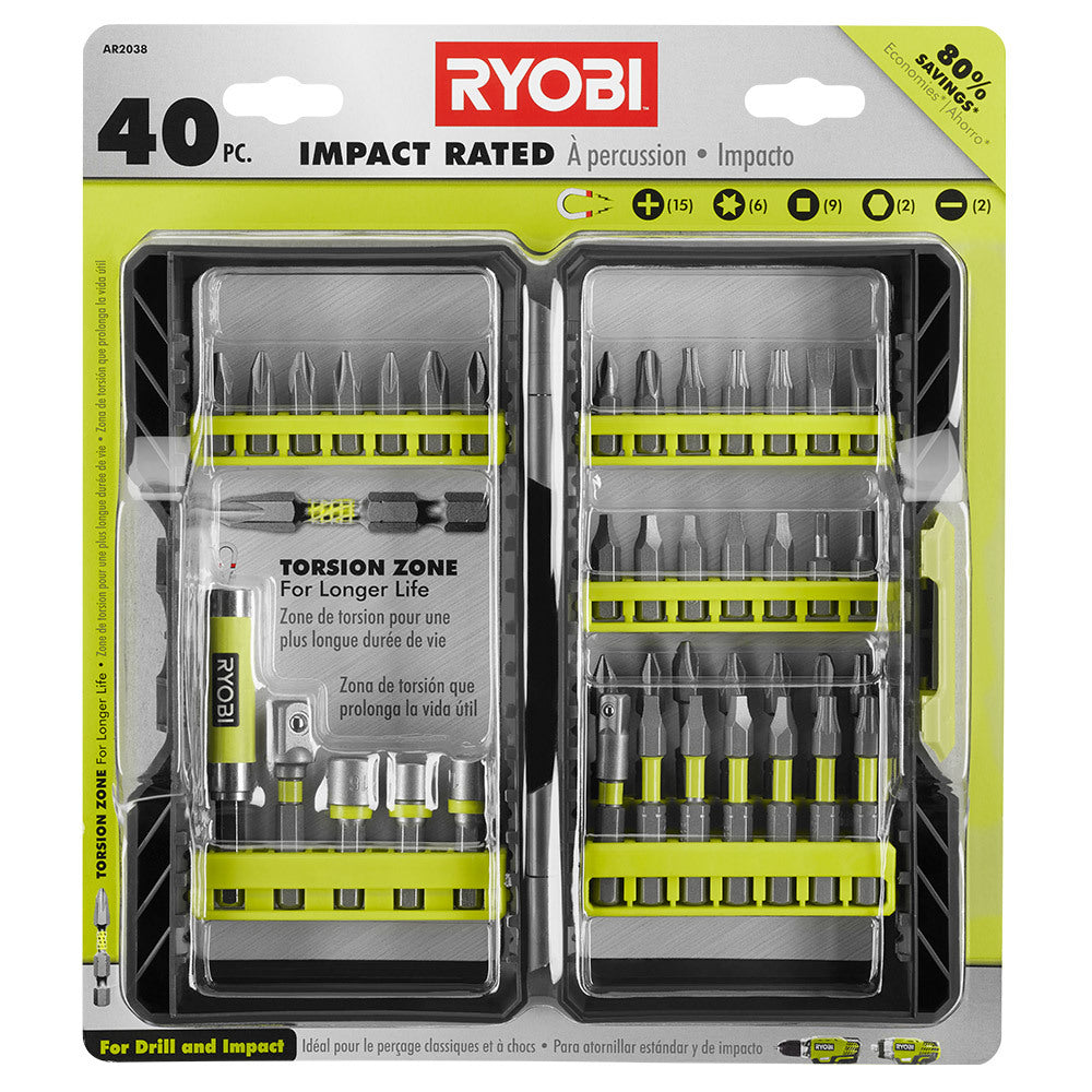 RYOBI 40PC Impact Driving Kit - AR2038