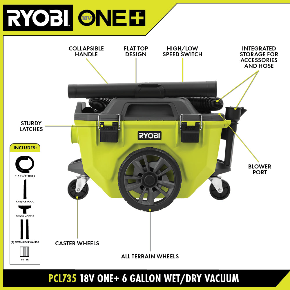 18V ONE+ 6 Gallon Wet/Dry Vacuum Kit - PCL735K