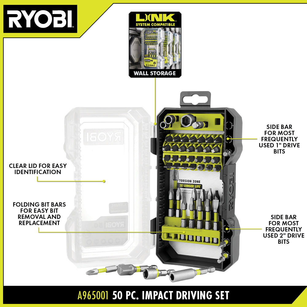 50 PC. Impact Rated Driving Set - A965001