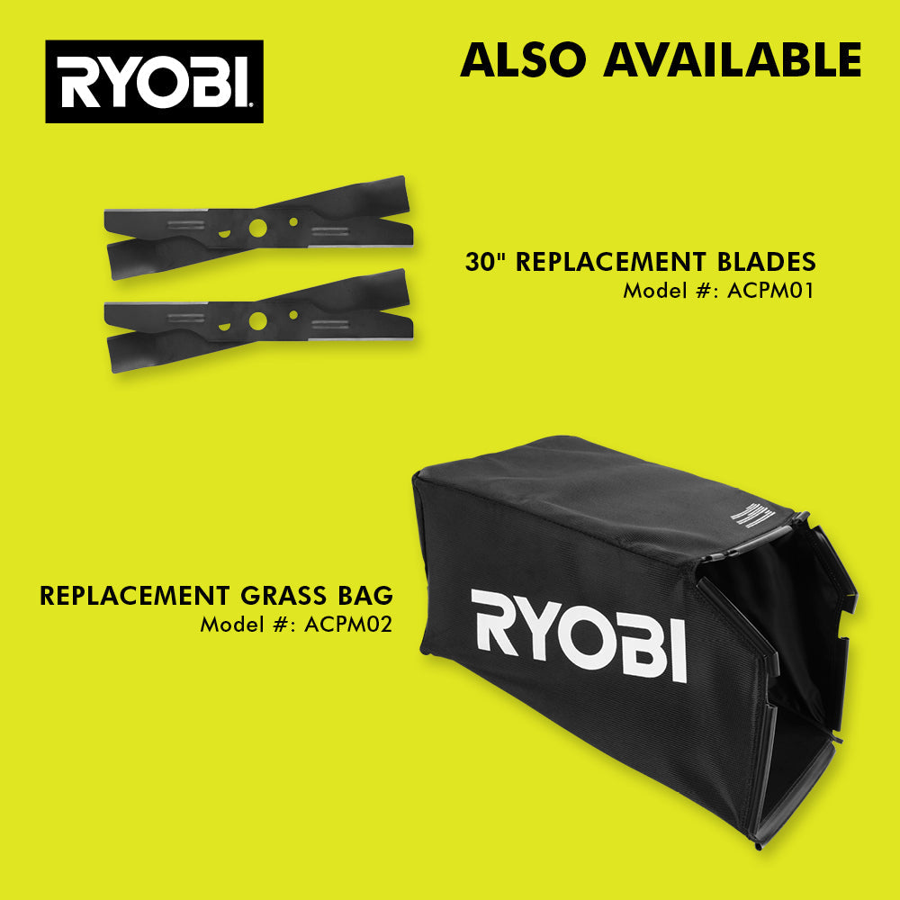 80V HP Brushless 30" Self-Propelled Multi-Blade Mower Kit - RYPM8010