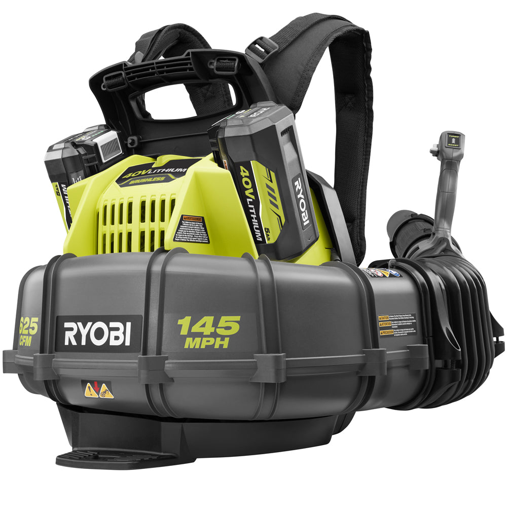 40V Brushless 625 CFM WHISPER SERIES Backpack Blower Kit - RY40440