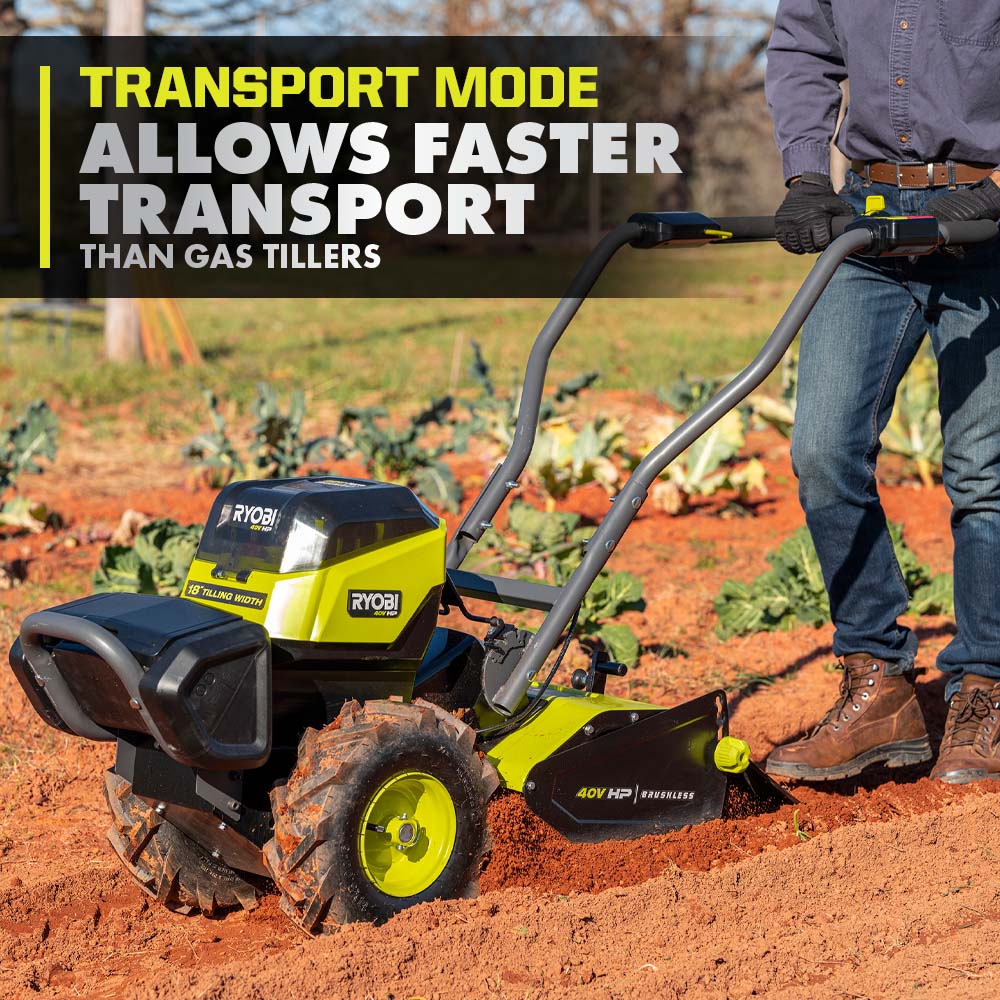 40V HP Brushless 18" Rear Tine Tiller Kit - RY40720