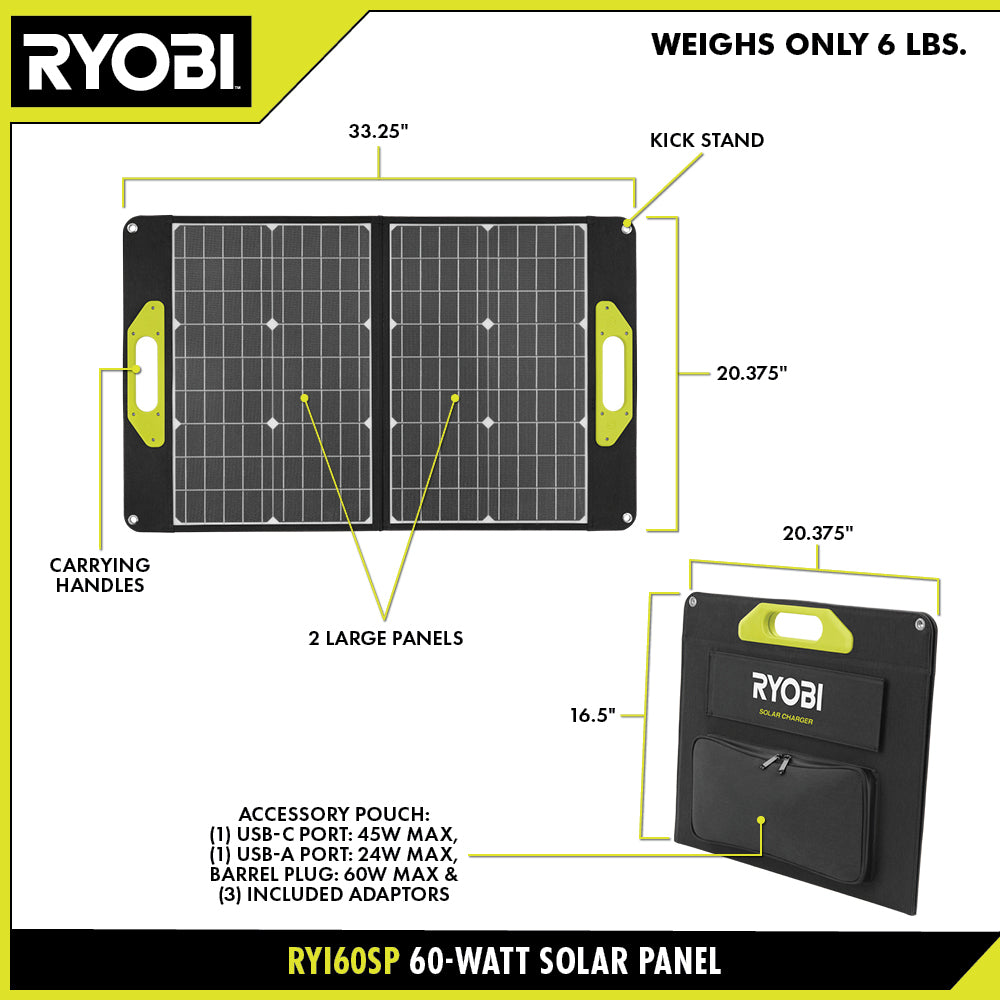 60-Watt Foldable Solar Panel - RYi60SP