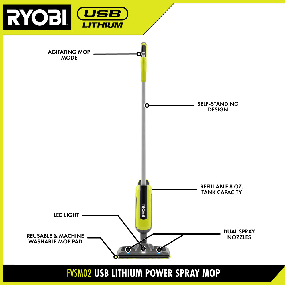 USB Lithium Power Spray Mop Kit - FVSM02K