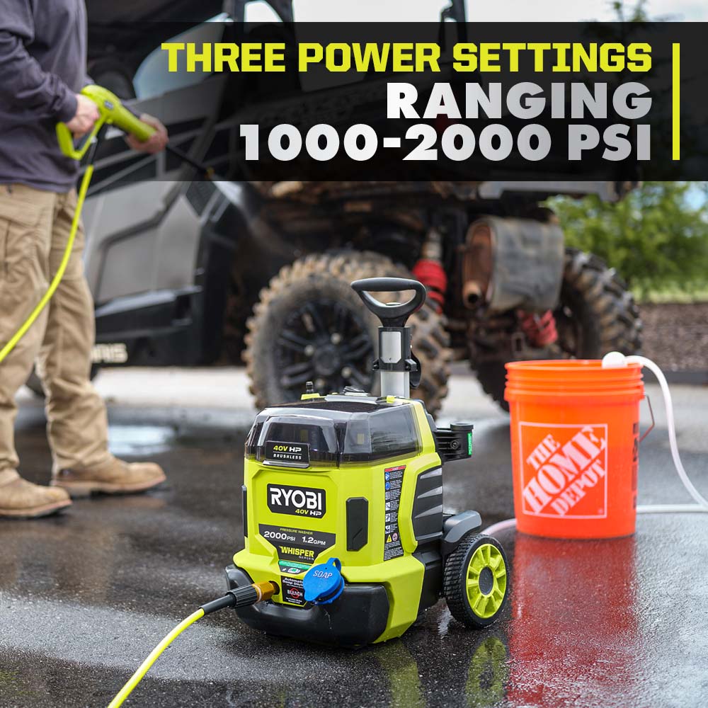 40V HP Brushless WHISPER SERIES 2000 PSI Pressure Washer - RY40306BTL
