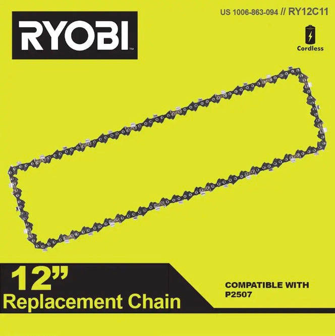 12" .043 Gauge Replacement Chainsaw Chain, 64 Links - RY12C11