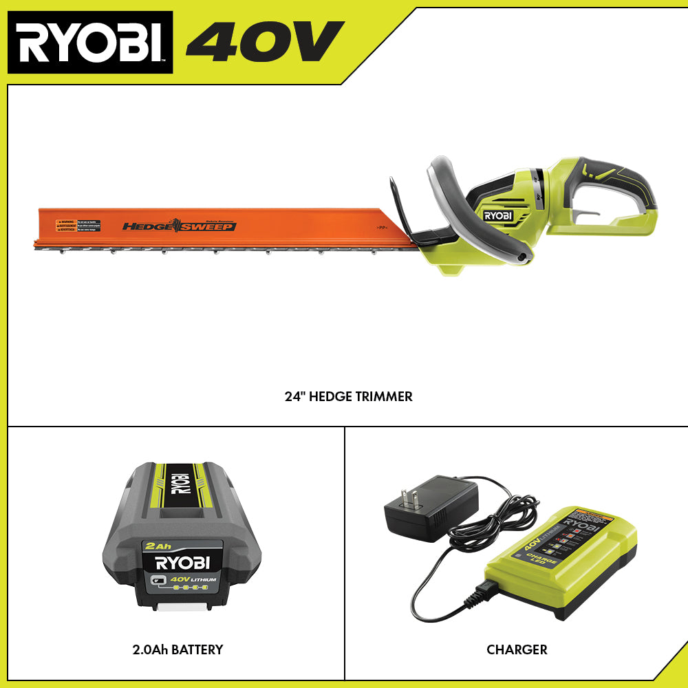 40V 24" Hedge Trimmer - RY40602BTL