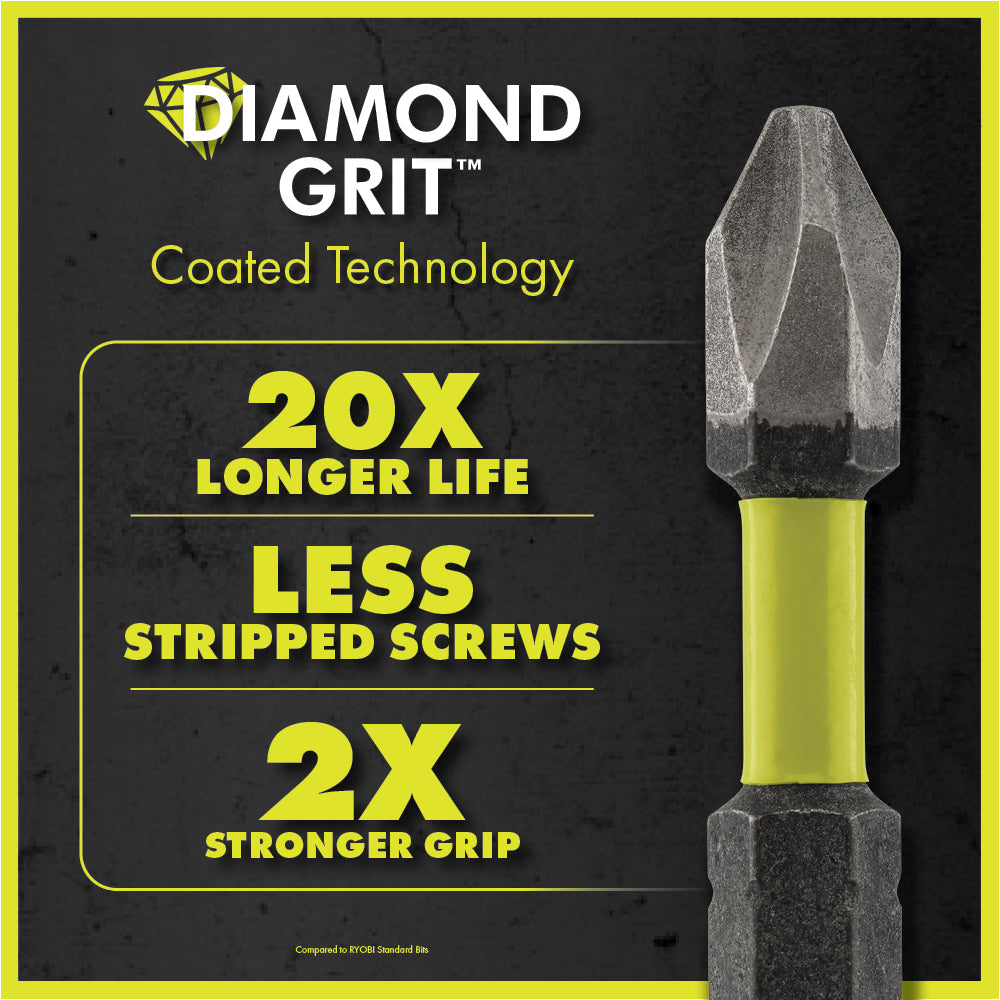 12 PC. 2" Impact Driving Set with DIAMOND GRIT Bits - A961204