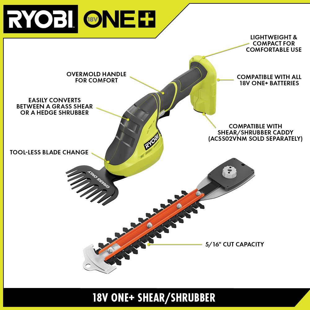 18V ONE+ 2-in-1 SHEAR SHRUBBER KIT - P2980