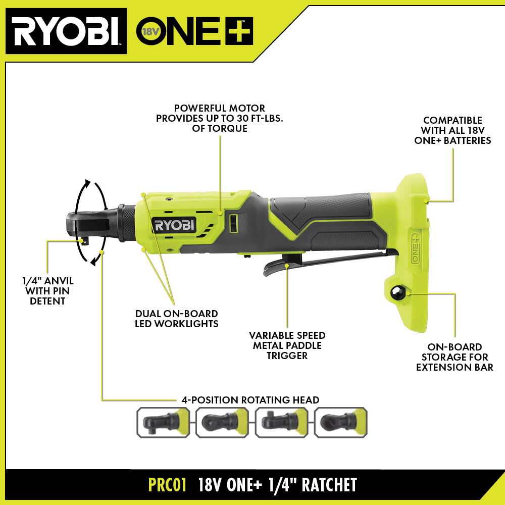 18V ONE+ 1/4" Ratchet - PRC01B