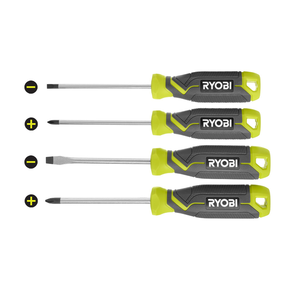 Screwdriver Set (4-Piece) with Cushion Grip Handles - RHSDS02