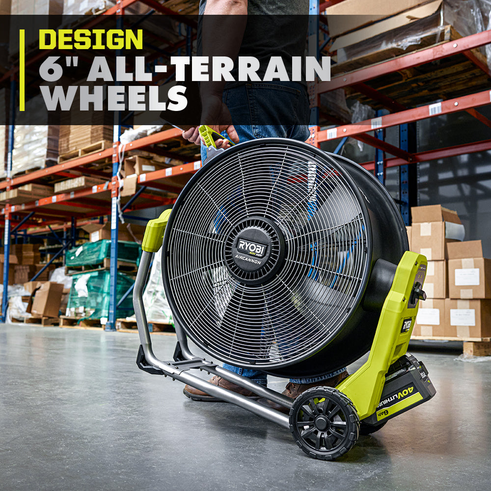 40V HP Brushless Hybrid WHISPER SERIES 20" Air Cannon Fan - RY40HF01B