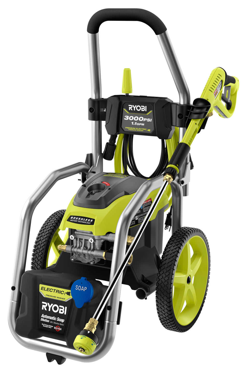 3000 PSI 1.1 GPM Brushless Electric Pressure Washer - RY143011