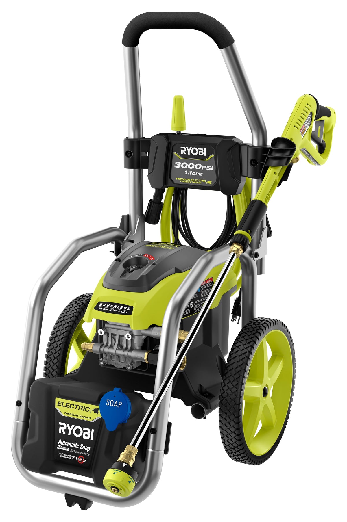 3000 PSI 1.1 GPM Brushless Electric Pressure Washer - RY143011