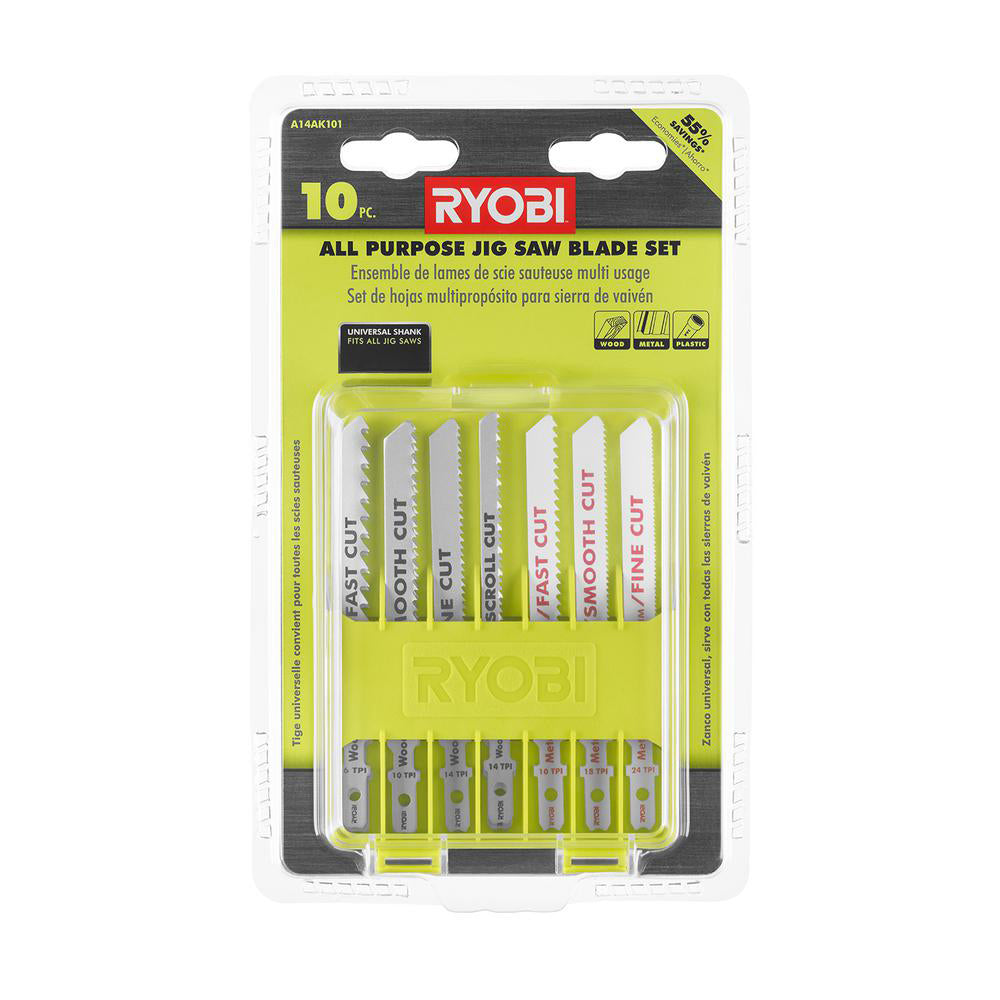 10 PC. All-Purpose Jigsaw Blade Set - A14AK101
