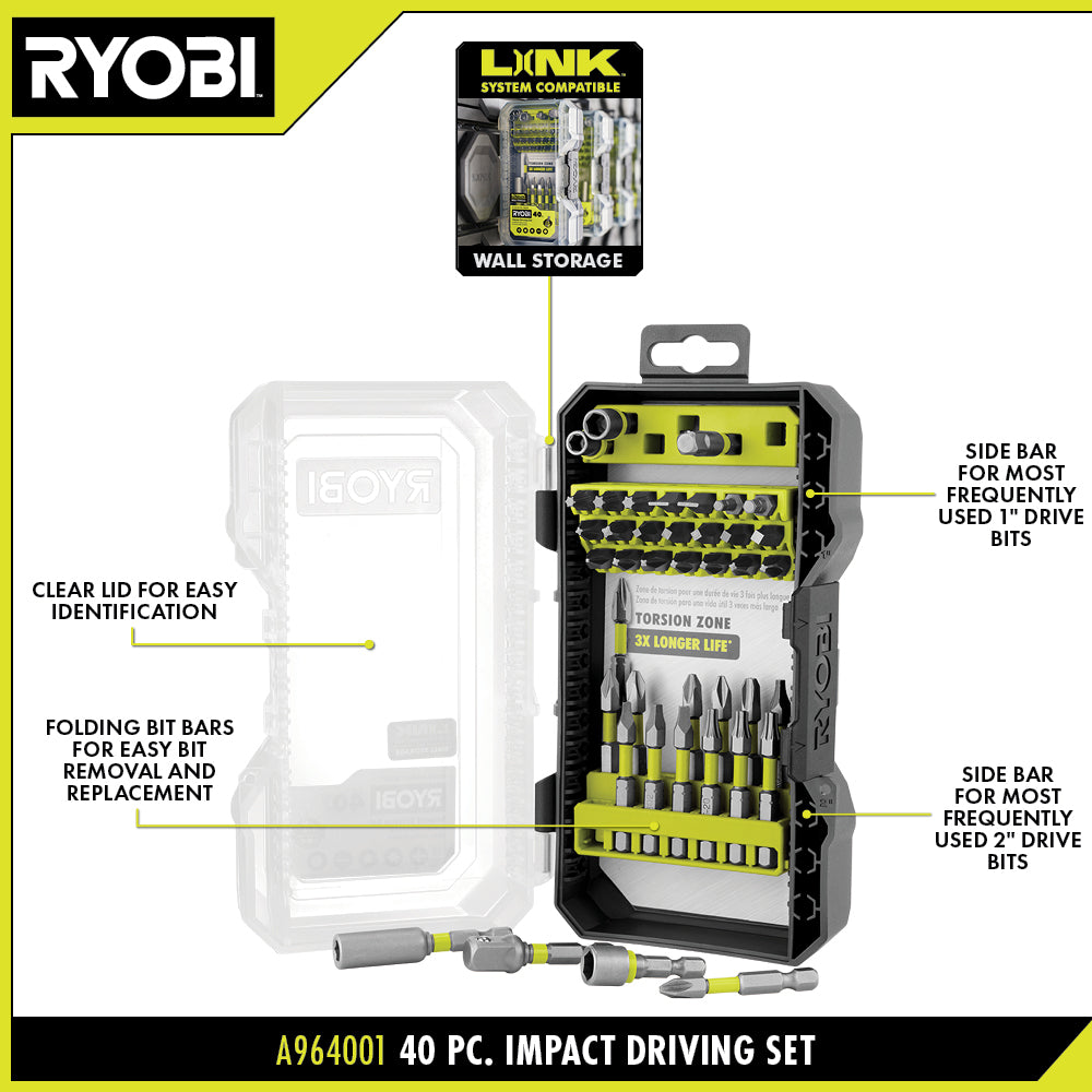 40 PC. Impact Rated Driving Set - A964001