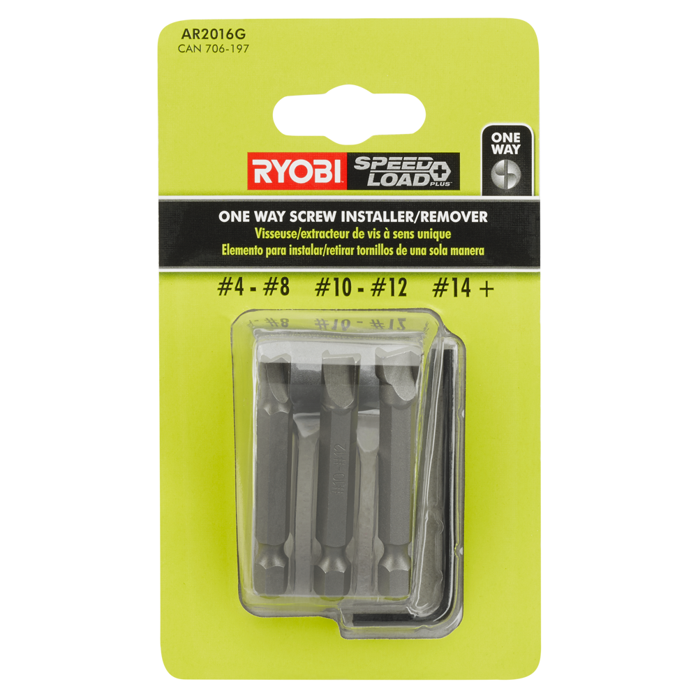 One-Way Screw Remover/Installer Set with Sleeve (3 PC.) - AR2016G