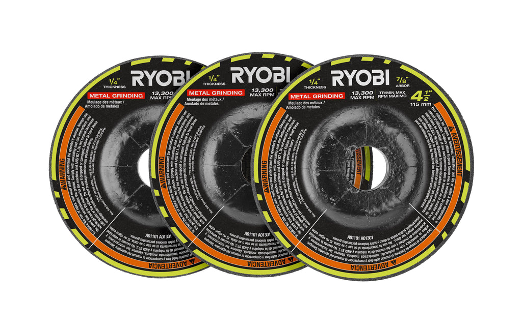 3 PC.  4-1/2" Metal Grinding Wheel Set - A01301