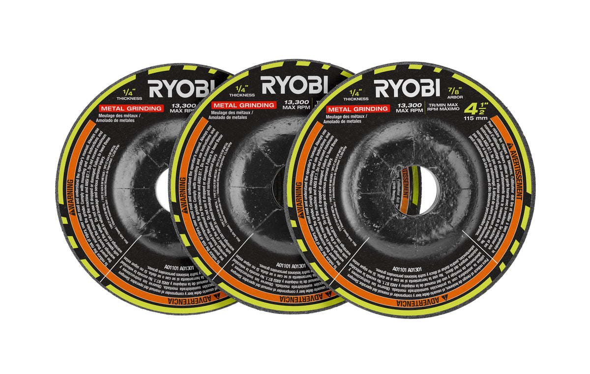 3 PC.  4-1/2" Metal Grinding Wheel Set - A01301