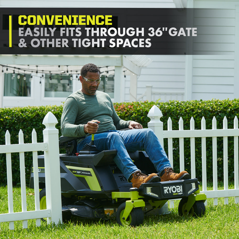 80V HP Brushless 30" Lithium Electric Zero Turn Riding Mower Kit - RYRM8010