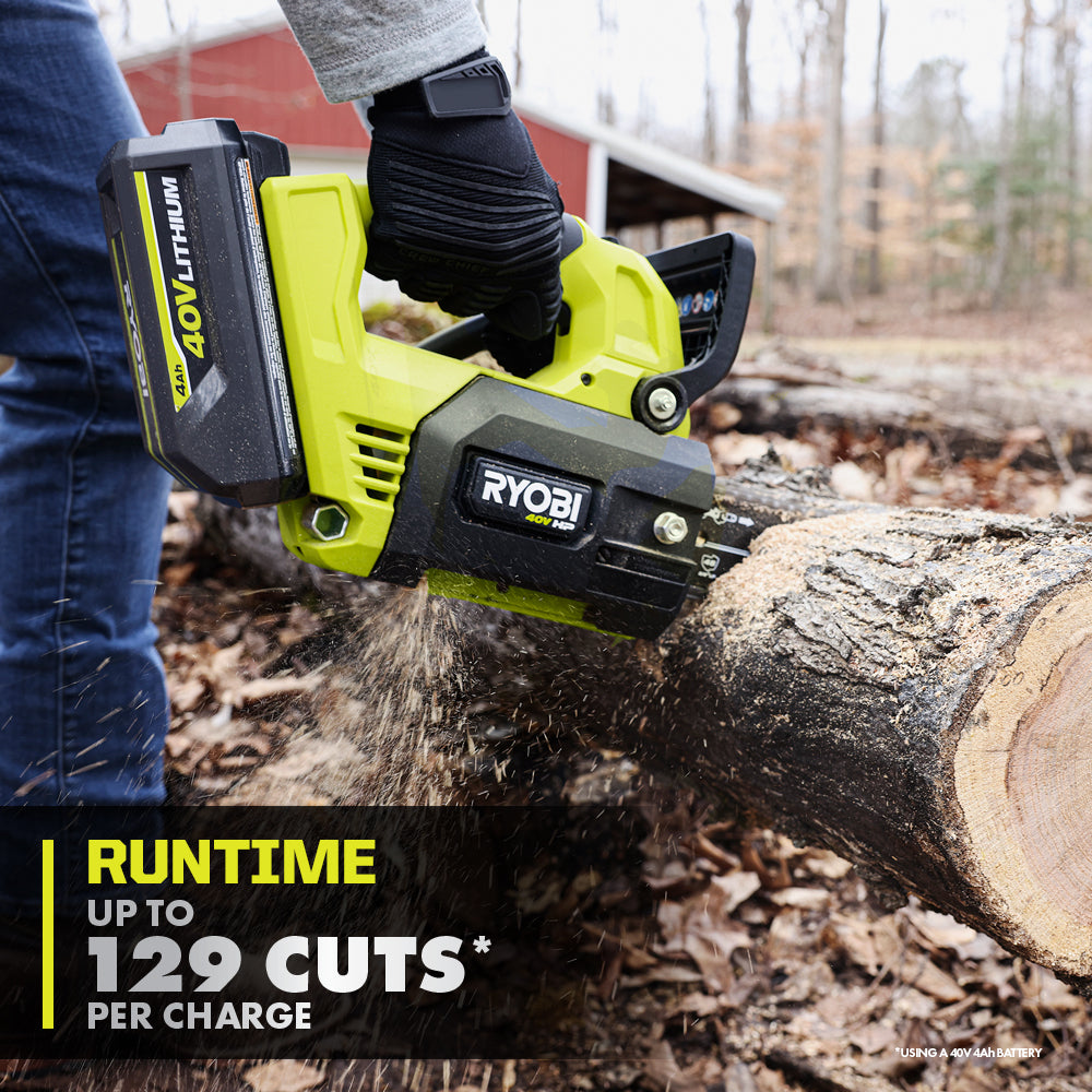 40V HP Brushless 12" Top Handle Chainsaw - RY40509BTL
