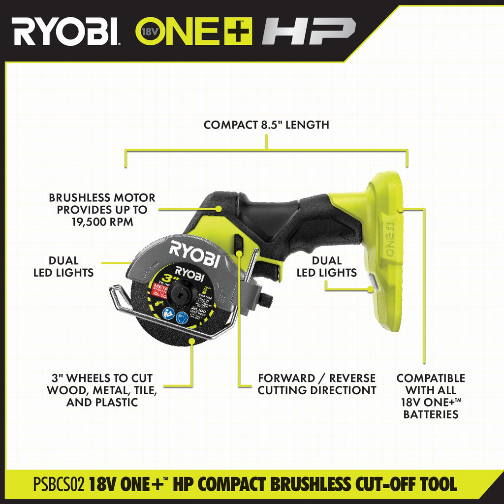 18V ONE+ HP Compact Brushless Cut-Off Tool - PSBCS02B