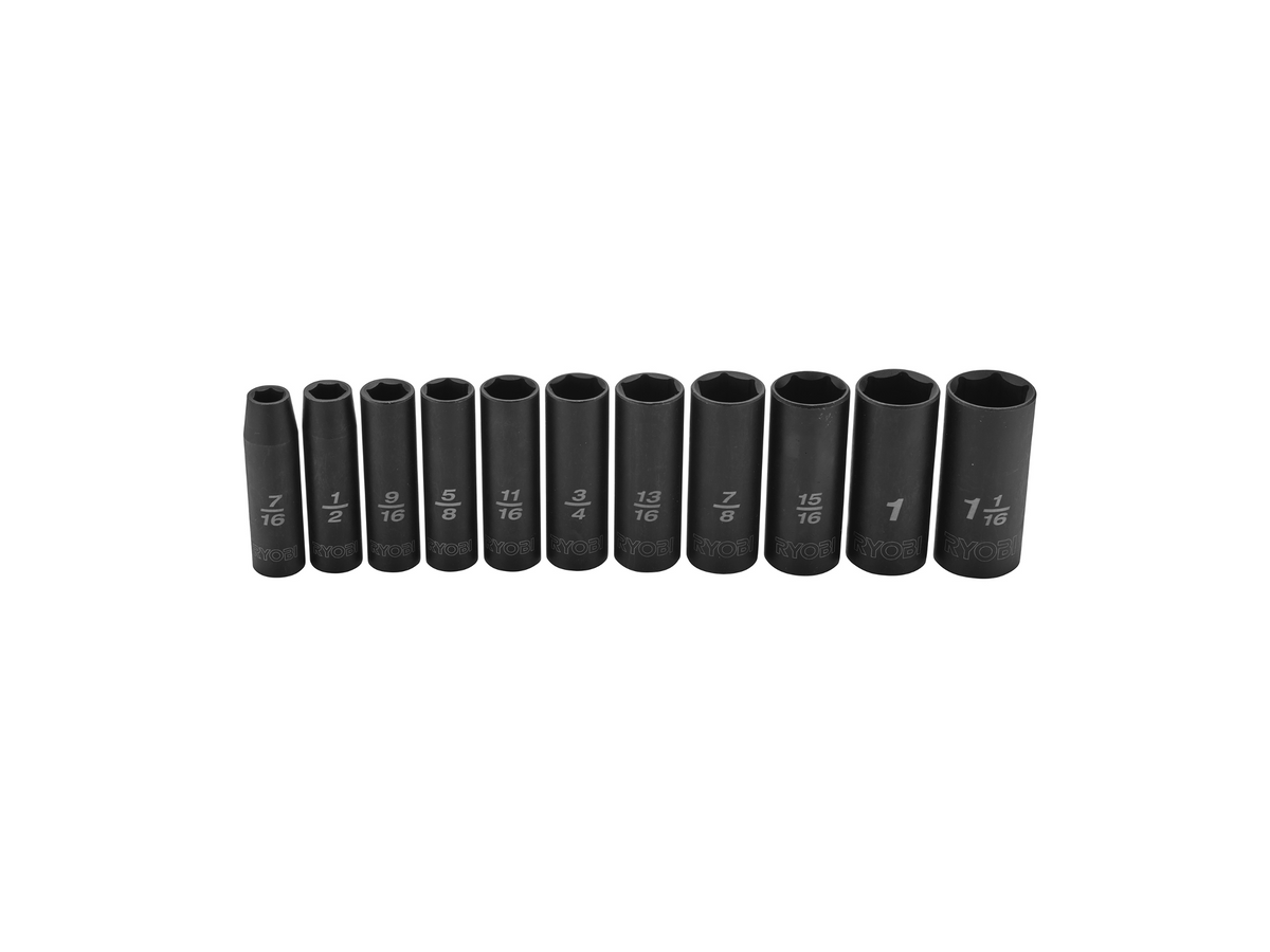 11 PC. SAE 1/2" Drive Deep Impact Socket Set - RHMTIS31101