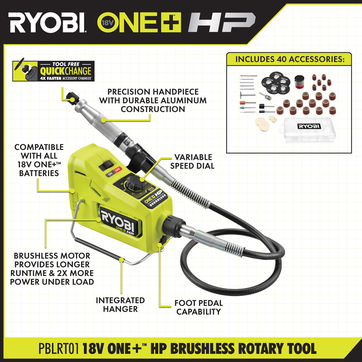 18V ONE+ HP Brushless Cordless Rotary Tool - PBLRT01B