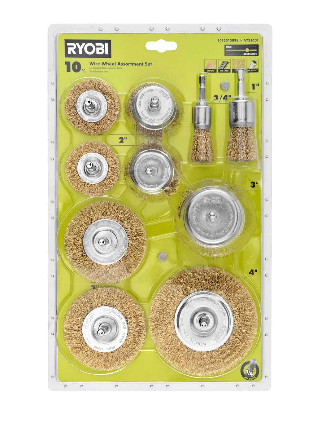 10 PC. Wire Wheel Assortment Set - A721001