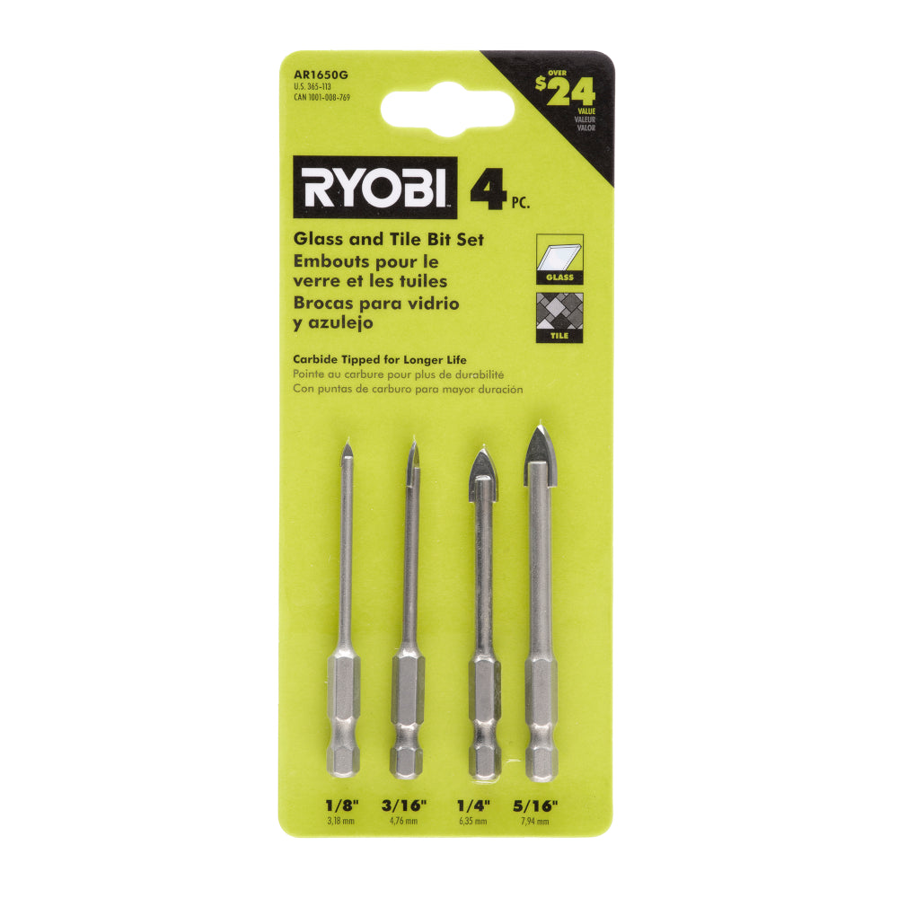 4PC Glass and Tile Bit Set - AR1650G
